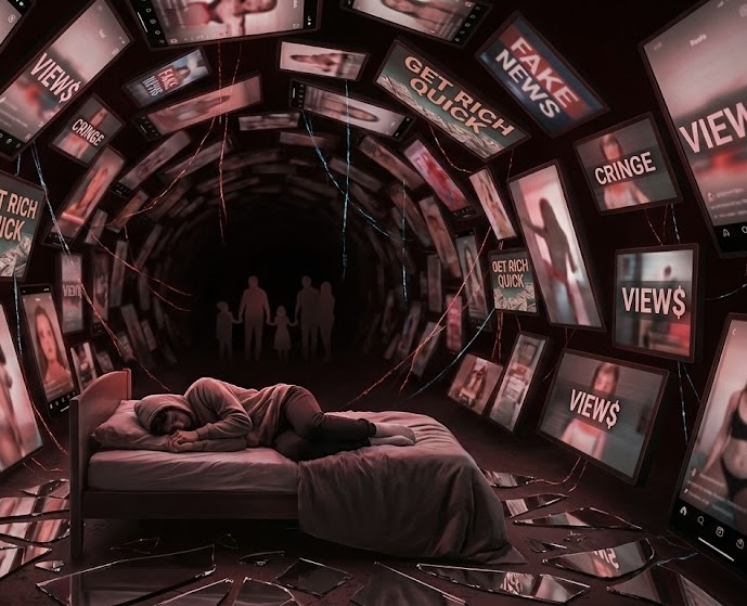 Abstract representation of teenage anxiety